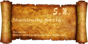 Sterbinszky Martin névjegykártya