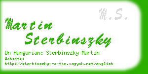 martin sterbinszky business card